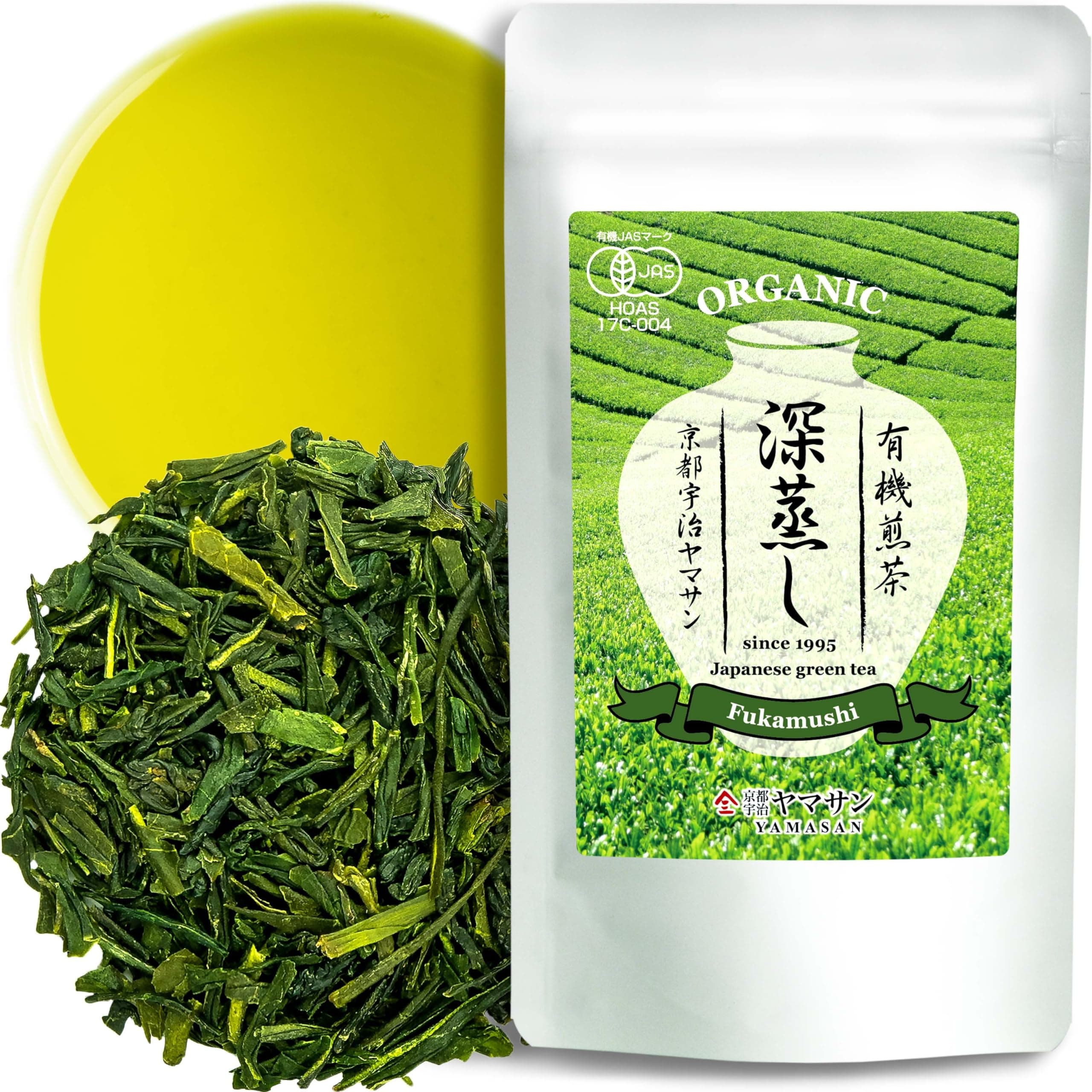 chaganju Green Tea Sencha Fukamushi - deep-steamed green tea - Japanese Organic Loose Leaf Tea, 80g【YAMASAN】