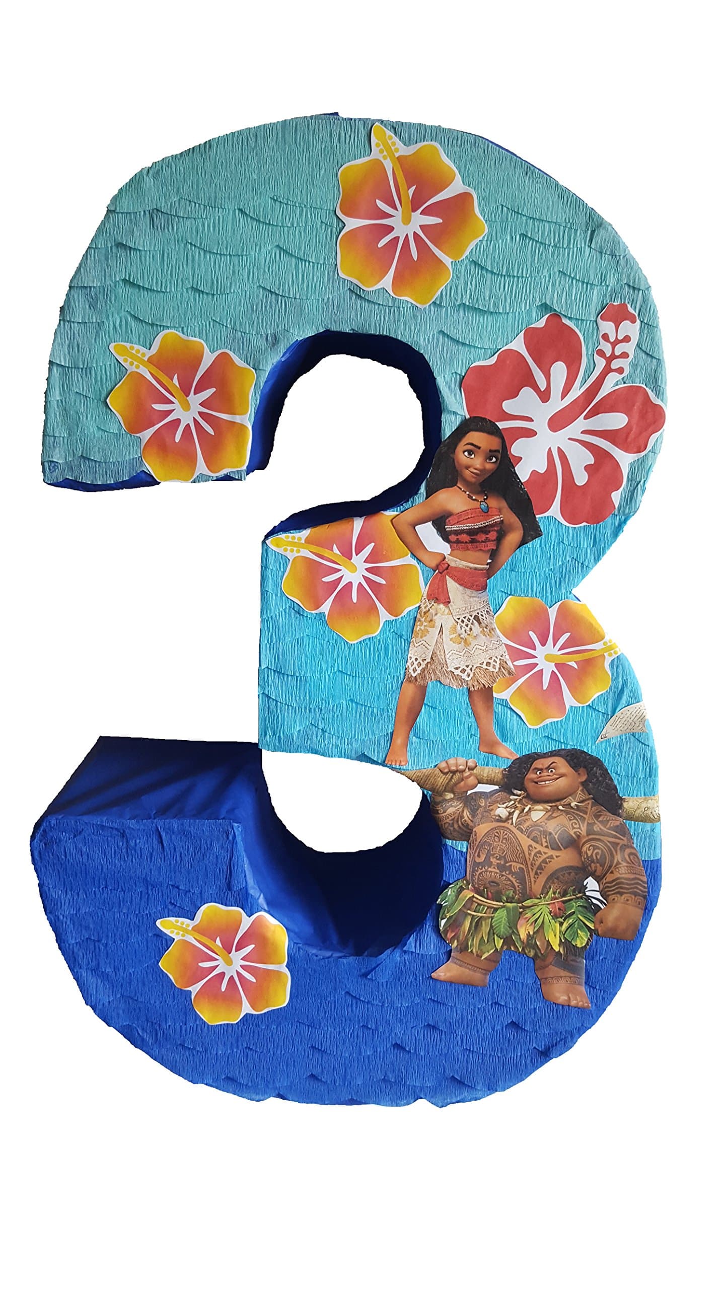 Number 3 Pinata Inspired by Moana
