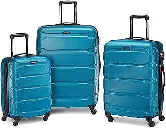 Omni PC Hardside Expandable Luggage with Spinner Wheels, Caribbean Blue, 3-Piece Set (20/24/28)