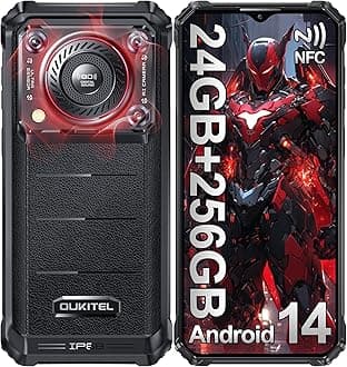 OUKITEL WP36 Pro Rugged Phone Unlocked- 24GB+256GB Cell Phone, 10600mAh Battery, 6.52" Display Smartphone, 13MP Camera, 128dB Loud Speaker, 4G Dual SIM Android 14 Phones, IP68/69K/NFC/OTG/GPS/T-Mobile