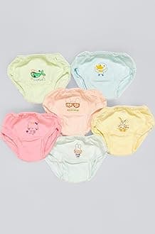 Baby Boys and Baby Girls 100% Organic Cotton Underwear/Rompers/Briefs/Panty-Multicolor(Pack of 4,6,8)