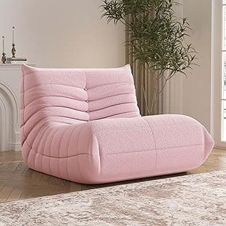 Bean Bag Chair, Fireside Chair Bean Bag Sofa Large Bean Bag Chair for Adults, Bean Bag Chairs for Teens with High Density Comfortable Foam, Memory Foam Bean Bag for Living Room, Bedroom (Pink)