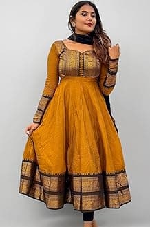 Elegant Zari Jacquard Weaving Gown with Lace Border Dupatta – Traditional Indian Ethnic Wear for Weddings, Festivals, and Special Occasions