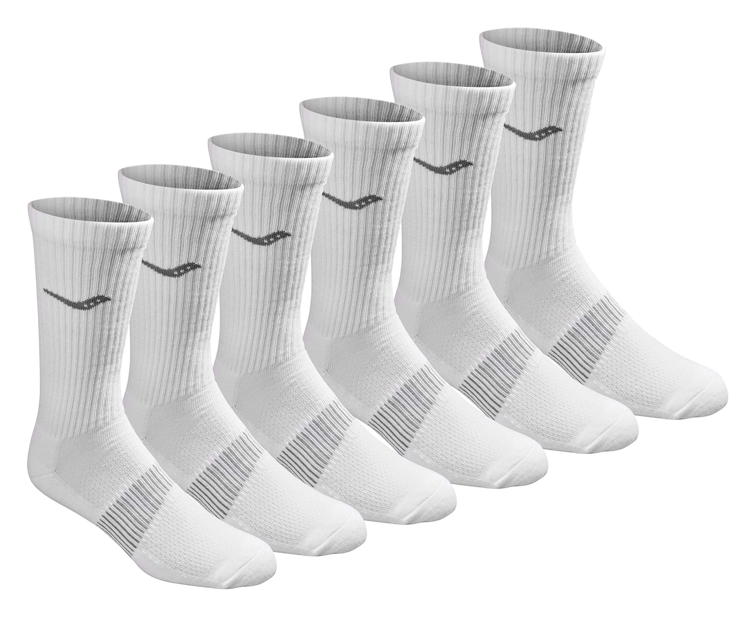 Saucony mens Multi-pack Mesh Ventilating Comfort Fit Performance Crew Socks