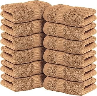 Infinitee Xclusives - 12 Pack Face Cloths |30x30 cm| 100% Cotton Wash Cloths - Ultra Soft & Highly Absorbent Fingertip Towels for Spa, Gym, Hotel & Bathroom |Cosmic Sand|