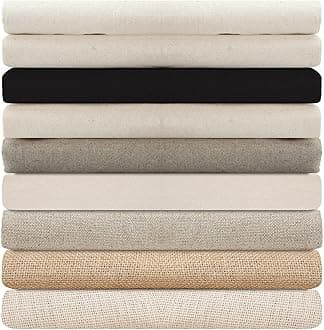 100% Cotton Canvas,Calico & Cotton Linen Mix Fabric for Craft,Paint,Patchwork,Apparel & Light Upholstery.Neotrim Natural Fibres,Unbleached & Eco-Friendly Vegan Material,Cotton Canvas Upholstery,Sample