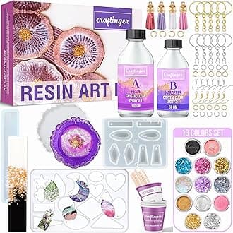 Craftinger Upgraded All in One Kit with 200gm Resin for Pendant Earring Keychain & Coaster