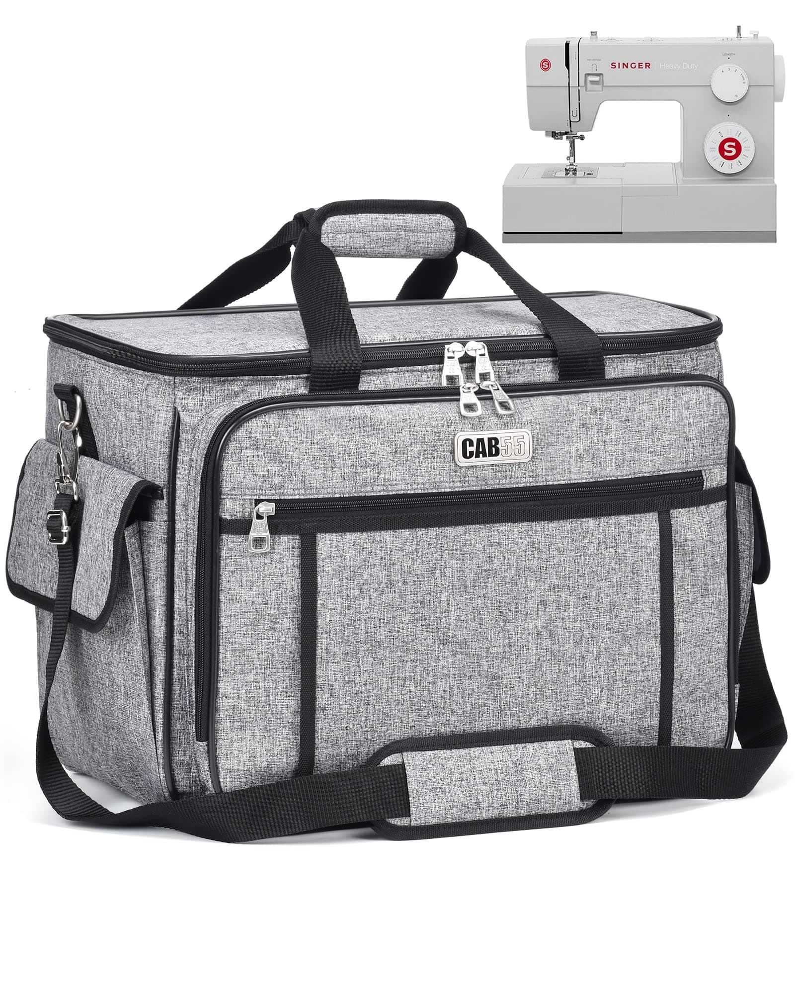 CAB55 Sewing Machine Case - Carrying Bag with Removable Padding, Tote for Machine and Accessories