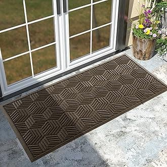 Yimobra Large Door Mat 47x24, All-Season Waterproof Outdoor Mats for Front Door Entrance with Drainage Holes, Heavy Duty Non-Slip Doormat for Garage Patio Entryway Indoor, Brown