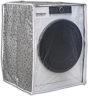 Classic® Front Load Washing Machine Cover Suitable for LG 7 Kg & 7.5 Kg (60cmsX63cmsX81cms, Black & Grey)