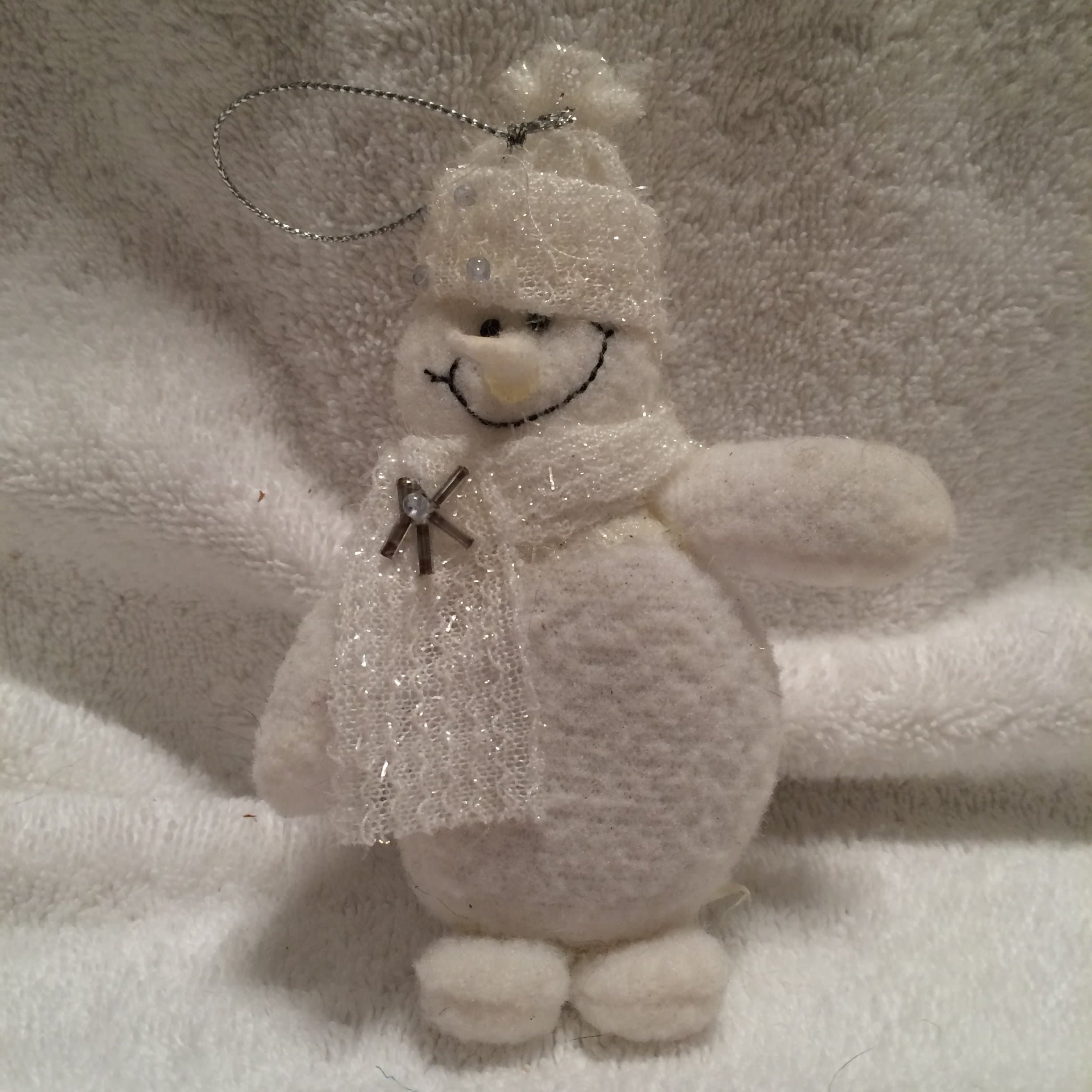 Christmas Plush Snowman Ornament
