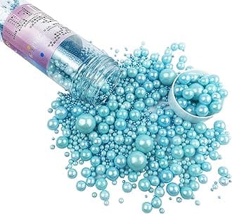 Sprinkles Edible Pearl Sugar Candy Cupcake Cake Topper 120g/ 4.2oz, Decorative Glitter Sprinkle Mix for Baking, Cake and Cookie Decorating (Blue)