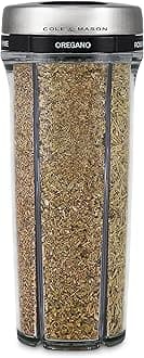 Cole & Mason Saunderton Herb and Spice Storage Jar and Shaker with Herbs Included, Adjustable Multi-Use Seasoning Dispenser with Precision Pour Control