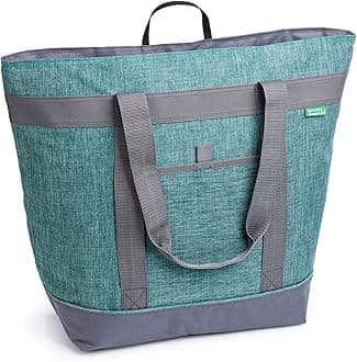 Jumbo Insulated Cooler Bag (Green) with HD Thermal Insulation - Premium, Collapsible Soft Cooler Makes a Perfect Insulated Grocery Bag, Food Delivery Bag, Travel Bag, Beach or Picnic Bags