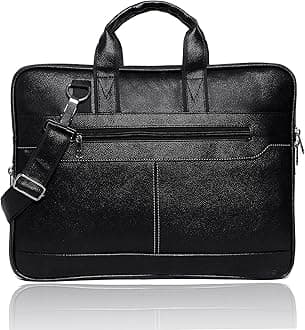 Bagneeds Men's Black Synthetic Leather Briefcase Best Laptop Messenger Bag Satchel for Men