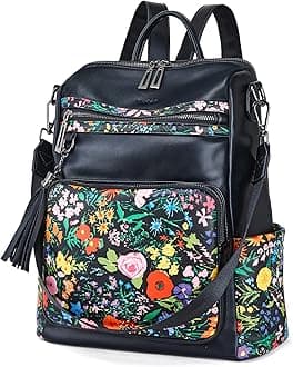 OPAGE Leather Backpack Purse for Women Fashion Tassel Ladies Shoulder Bags Designer Large Backpack Travel Bag