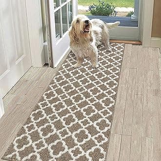 SHACOS Carpet Runner Non Slip Brown 60x180cm Hallway Area Rug Runner Machine Washable Kitchen Mat Doormat Runner Floor Carpet Runner Rug for Hallway Entryway Kitchen Laundry Room