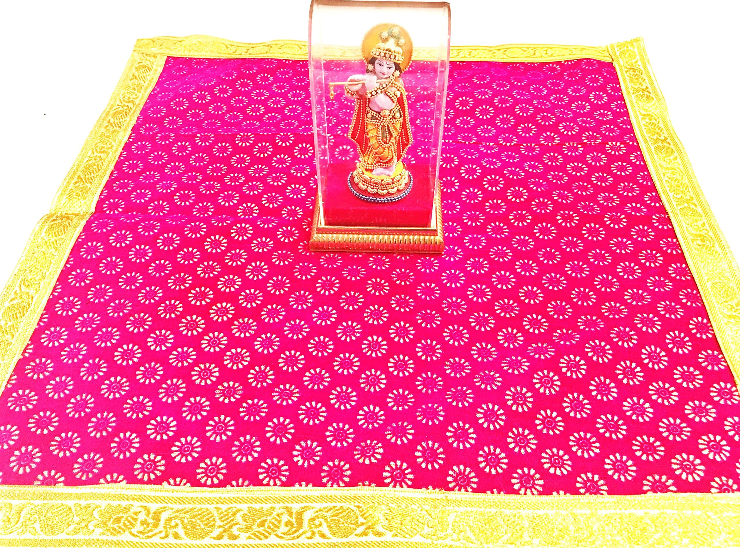 Pooja Aasan (Large (Square), Pink - SFlower)