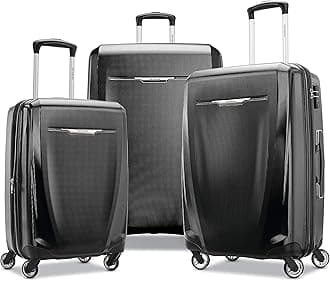 Winfield 3 DLX Hardside Expandable Luggage with Spinners, Black, 3-Piece Set (20/25/28), Winfield 3 DLX Hardside Expandable Luggage with Spinners