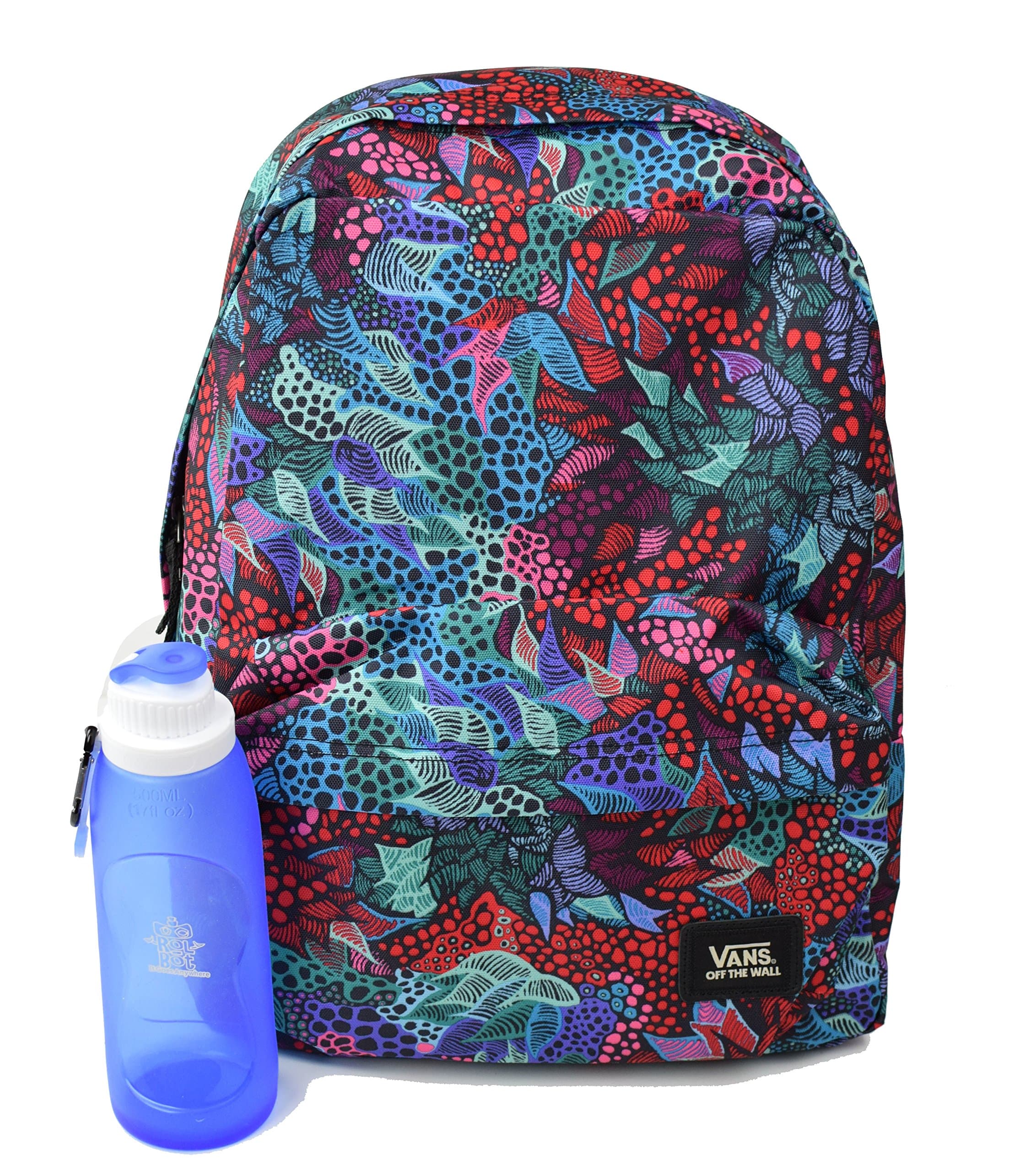 Vans Realm Saulo Ibarra Backpack Bundle With Rol-Bot Water Bottle
