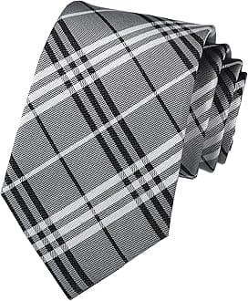 Men's Gingham Check Stripe Ties Pattern Business Formal Designer Neckties 3.15"