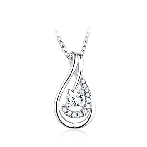 gold lock/925 bone chain silver plated Platinum/Short silver cubic zirconia pendant-A