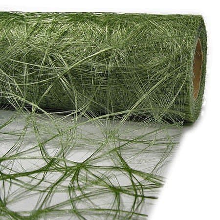 Table runner Sizoweb 15cm wide x 100cm long (PER METER ACQUIRABLE) - Moss Green