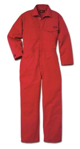 Workrite FR Flame Resistant 7 oz UltraSoft Work Coverall, Snap Wrist, 44 Chest Size, Regular Length, Red
