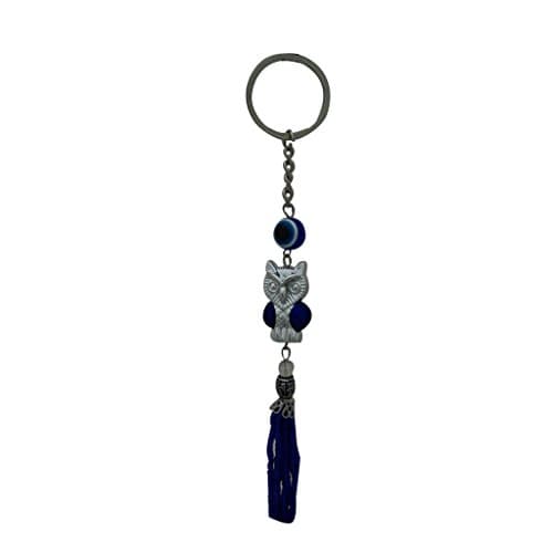 Aaradhi Evil Eye Owl Keychain Blue