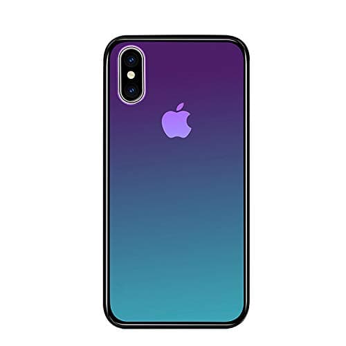 Slim Fit iPhone Xs MAX Case, Gradient Glass Full Protective Anti-Scratch Cover Thin Case Compatible with iPhone Xs MAX. Anti-Scratch Protective Slim Case Cover Ideal for iPhone Xs MAX (Twilight)