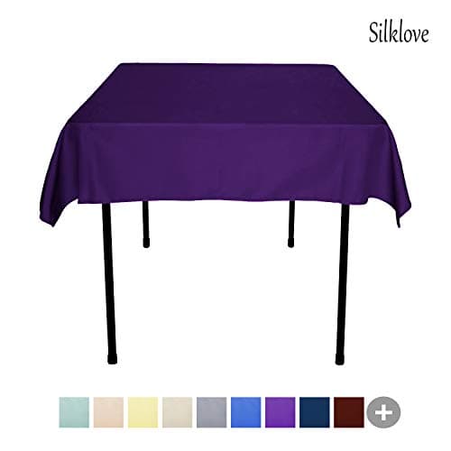 SilkLove Tablecloth - 54 x 54 Inch -Purple-Square Polyester Table Cloth, Wrinkle,Stain Resistant - Great for Buffet Table, Parties, Holiday Dinner & More