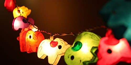 1 Set Handmade Lighting String 20 Elephants Lights Hanging Lamp Mixed Colors Home Decoration, Patio, Living Room, Kid Toys, Yard & Garden Indoor Outdoor, Birthday, Christmas, Wedding, New Year, Anniversary, Ceremony, Valentine Party