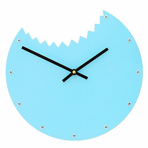 Shark Bite Medium Aqua Blue Wall Clock
