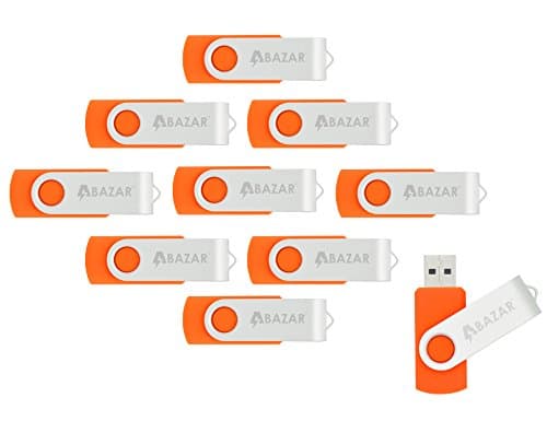Abazar 8 GB USB 2.0 Flash Drive (10- Pack) Thumb Drives Swivel Set - Orange