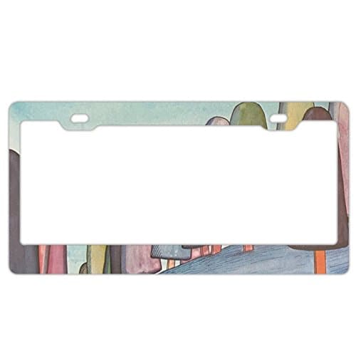 EXMENI Ice Cream Tree12 License Plate Frame Theft-proof Frames Stainless Steel Board Frames