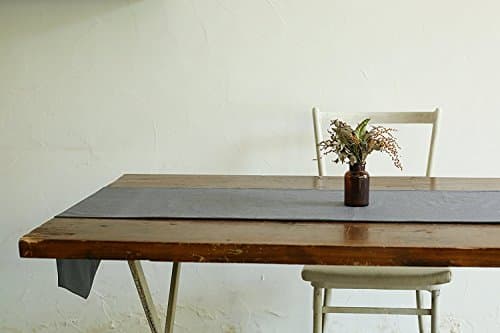 YO JANE Luxury Pure Dark Gray Fabric Table Runner, Machine Washable, 14 - Inch by 70 - Inch. (14"x86")