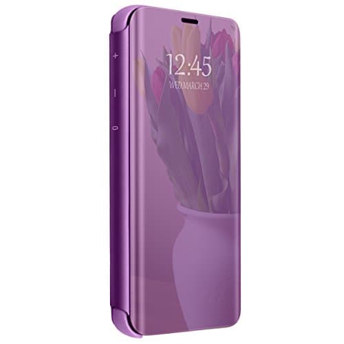 Mirror Case Compatible for Huawei nova 3 Cover Slim Flip Stand Translucent Clear View Electroplate Full Body Protective