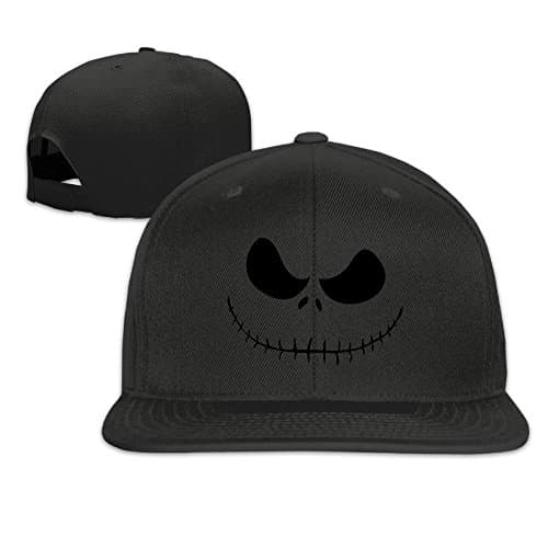 Unisex Nightmare Pumpkin King Face Flexfit Ajustable Flat Cap Black