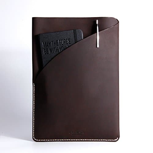 Grams28 Full Grain Pull up Leather Ipad Air 1/2 Carry Sleeve, Premium Hand Stitched Ipad Leather Sleeve Case (Truffle)