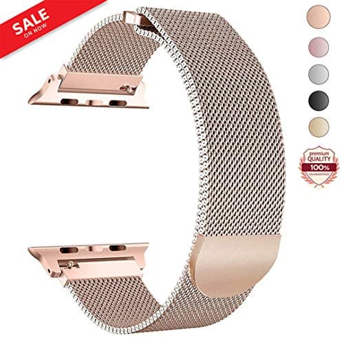 LWCUS Compatible Replacement for Apple Watch Band 38(40) 42(44)MM, Milanese Mesh Loop Stainless Steel Compatible iWatch Band with Magnetic Closure for Apple Watch Series 4 3 2 1