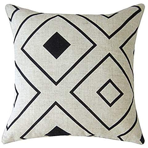 Pillow Case Home Throw Pillow Covers Floral Pattern Square 18X18 Inch Multicolor KLOsmOnd Black and white diamond-shaped geometry