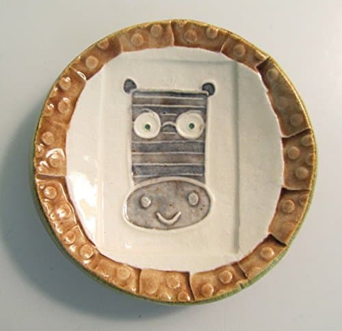 Handmade Pottery Mini Dish Zebra Design