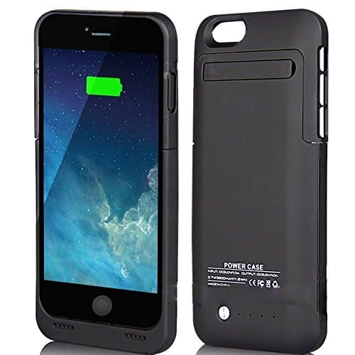 External Protective Battery Case for iphone 6(4.7), Sgrice 3500mAh Extended Battery Case Back Up Power Bank for iPhone 6 Back Up (iOS 7 or above Compatible) , Lightning Charging Port, Kick Stand, Slim Fit Slider Design (black)