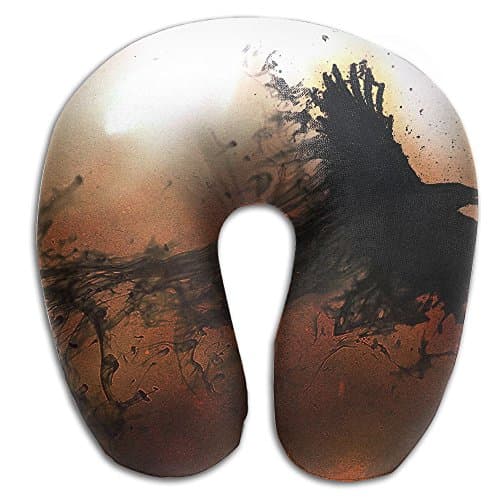 Creative Eagle Balck Ink Paint Design Comfortable U Shaped Neck Pillow Soft Neck Support Pattern Pillow For Rest,Travel,Car,Airplane,Bed,Sofa