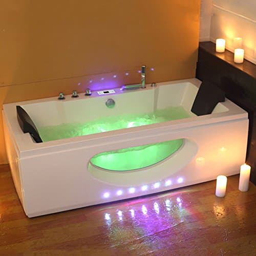 VIRPOL Whirlpool Double End Bath Rectangle Jacuzzis 26 Massage Jets Bathroom Spa 1700