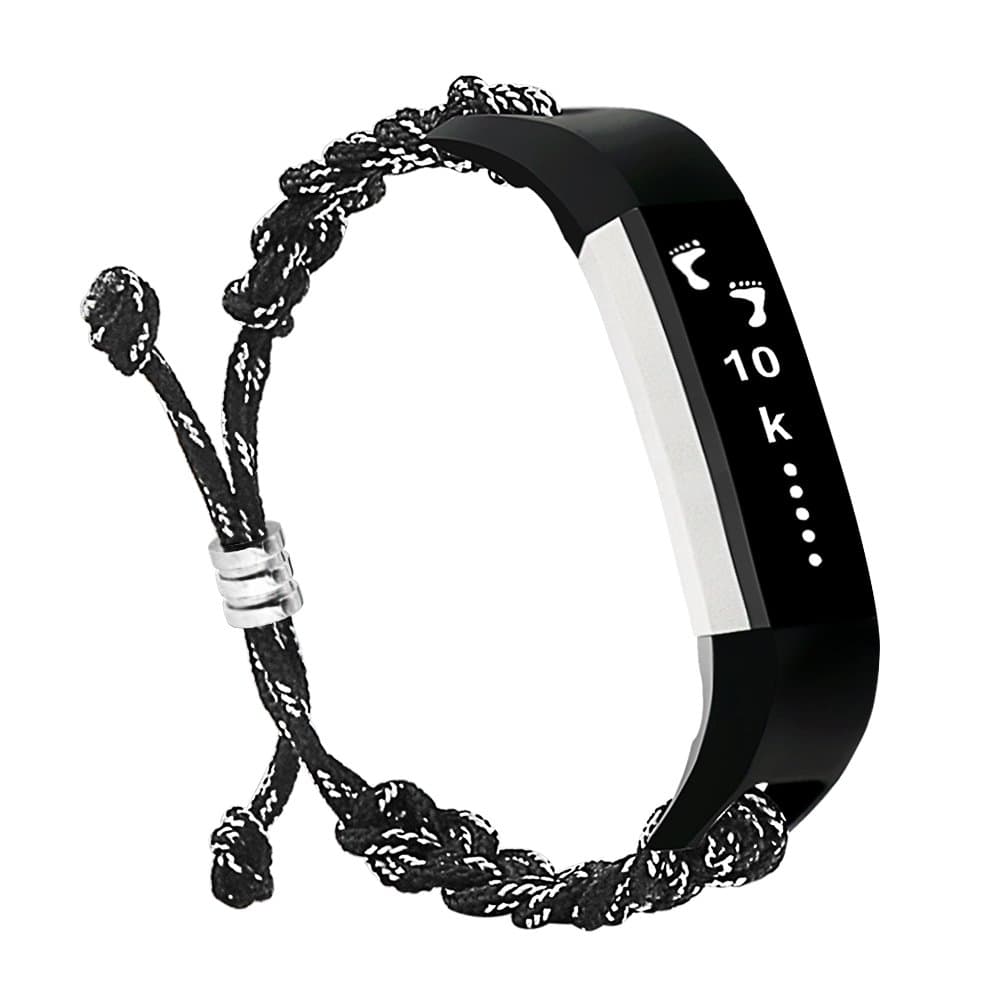 GHIJKL Compatible Fitbit Alta Bands, Fitbit Alta HR Bands, Replacement Wristband Heart Rate Accessories Small Black Nylon Bands