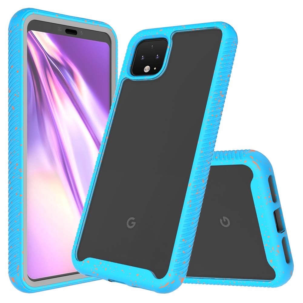 JACKPOT WIRELESS for Google Pixel 4 XL Rugged Clear Case, Full-Body Hybrid Shockproof Case Cover, Built-in-Screen Protector, Guardian Series, Case for Google Pixel 4XL (Blue)