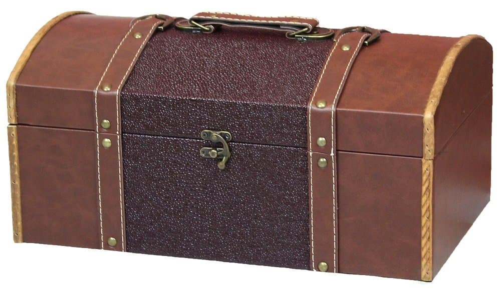 Cardinal Leather Trunk, Treasure Box - 17"