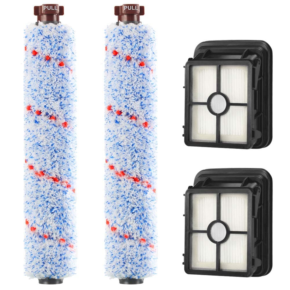 MDelong Multi Surface 1868 Brush Roll and 1866 Vacuum Filter Compatible with Bissell CrossWave, Replaces Part 1608683, 160-8683, 1608684.(Combo Pack)