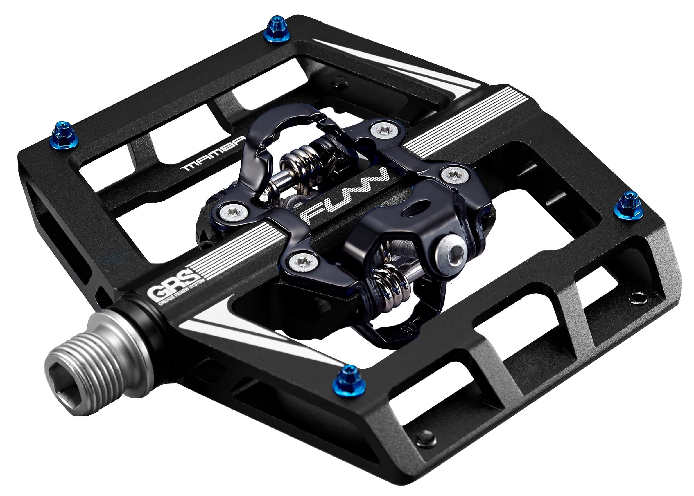 Funn Mamba Mountain Bike Clipless Pedal Set - Double Side Clip Wide Platform MTB Pedals, SPD Compatible, 9/16-inch CrMo Axle